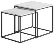 Set 2 masute de cafea QUADRO, decor marmura alba