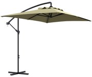 Outsunny Umbrelă Suspendată cu Orificii de Ventilaţie, Bază în Cruce şi Manivelă, 3x2 m, Bej | Aosom Romania