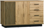 Comodă typ LA6 Laticia (negru mat + Stejar wotan). 1040632