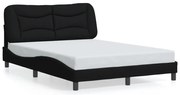 vidaXL Cadru de pat fără saltea, negru, 140x200 cm, textil