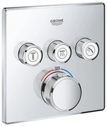 Baterie dus Grohe Grohtherm SmartControl termostatica patrata cu 3 iesiri