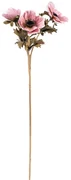 Floare artificială Anemona roz, 3 flori, 56 x 17cm