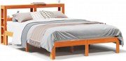 vidaXL Cadru pat fără saltea, maro ceruit, 140x190 cm, lemn masiv pin