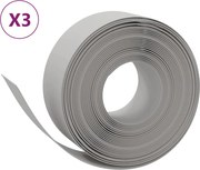 vidaXL Borduri de grădină, 3 buc, gri, 10 m 20 cm, polietilenă