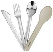 Set de 3 tacâmuri Kinghoff KH 1954, Cutie de depozitare din silicon, Oțel inoxidabil, Argint