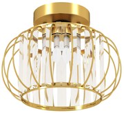 HOMCOM Plafonieră modernă, cristale, auriu, soclu E27, ideală pentru living și dormitor | Aosom Romania