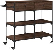 vidaXL Cărucior de bucătărie, stejar maro 105x42x95 cm lemn prelucrat