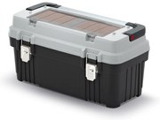 Cutie pentru scule cu mâner metalic și încuietori 58,6 x 29,6 x 30,5 cm, cutii, gri