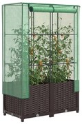 vidaXL Strat înălțat cu husă de seră, aspect ratan, 80x40x138 cm