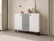 Comodă cu doua usi si trei sertare, 120x35x93cm, IKA, ADRK Furniture (Culoare: Artisan / Negru)