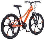 Bicicleta Caraiman, roti 24 sau 26 inch, cadru otel, frane pe disc, portocalie, BC24