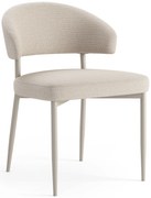 MAZZONI EXPORT IRIS Bej (material Basel 24)/cadru bej-gri (cașmir) - SCAUN MODERN TAPIȚAT PENTRU SALON/SUFRAGERIE BOHO