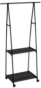 Suport pentru haine negru cu roți din metal 84x43x156 cm – Casa Selección