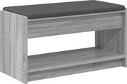 vidaXL Bancă pentru hol cu pernă cu raft Sonoma gri 83 x 38 x 45 cm