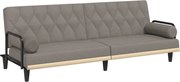 vidaXL Canapea extensibilă cu cotiere, gri taupe, textil