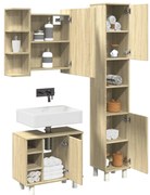 vidaXL Set mobilier de baie, 3 piese, stejar sonoma, lemn prelucrat