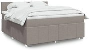 vidaXL Pat continental cu saltea, gri taupe, 180x200 cm, textil
