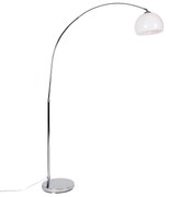 Lampa arc moderna cromata cu abajur alb - Arc Basic