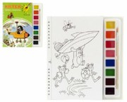 Carte de colorat Cârtiță 2 cu apă culori și perie