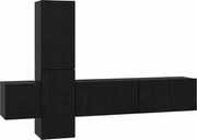 vidaXL Set comodă TV Pe perete 5 pcs Stejar Negru Lemn compozit