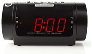 Ceas deșteptător radio cu afișaj LED și proiector 230V Nedis CLAR005BK