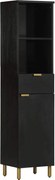 vidaXL Dulap de baie, negru, 38x33x160 cm, lemn masiv de mango