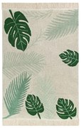 Covor pentru copii verde/crem lavabil/țesut manual din bumbac 140x200 cm Tropical Green – Lorena Canals