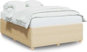 vidaXL Cadru de pat fără saltea, crem, 140x190 cm, textil