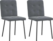 vidaXL Scaune de bucătărie, 2 buc., gri închis, catifea