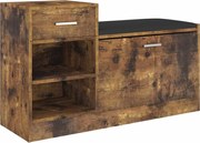 vidaXL Banchetă pantofar, stejar afumat, 94,5x31x57 cm, lemn prelucrat