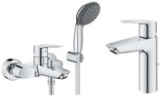 Pachet baterii baie Grohe Start, marimea M, set dus inclus, suport perete, crom-( 23413002 , 23455002 )