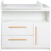 Comodă de copii albă joasă 107x98 cm Lilo – Roba