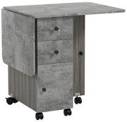 HOMCOM Masă Rabatabilă pentru Maxim 6 Persoane cu 2 Sertare, Dulap și Raft Posterior, 120x60x76.5 cm, Alb | Aosom Romania