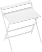 HOMCOM Birou Pliabil cu Poliță pentru Monitor, 81.5x62x86.5 cm Alb | Aosom Romania