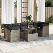 vidaXL Set canapele de grădină cu perne, 8 piese, gri, poliratan