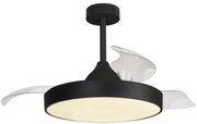 Lustra LED CCT cu ventilator si telecomanda ALASKA negru MA-8754