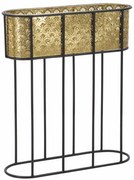 Suport pentru ghivece auriu/negru din metal, 60x20x70 cm, Oval Mauro Ferretti