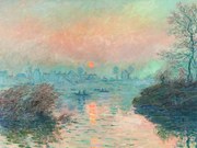 Reproducere Setting Sun on the Seine, Claude Monet