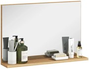 kleankin Oglindă de Baie Modernă cu Poliță 60x12x40 cm, Lemn | Aosom Romania