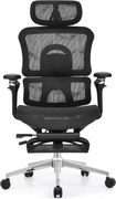 Scaun Ergonomic Premium ErgoFlex UltraMesh 5D cu Suport Lombar, Spătar Reglabil pe Înălțime, Șezut Translație, Reclinabil, Negru
