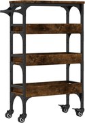 vidaXL Cărucior de bucătărie stejar fumuriu 53x20x76 cm lemn prelucrat