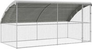 vidaXL Cușcă pentru pui 2 pcs Argintiu 400 x 200 x 198,5 cm