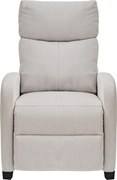 Fotoliu de relaxare, Spatar Rabatabil 135°, Suport picioare extensibil, Material textil, Bej Barrel-03