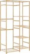 vidaXL Cuier pentru haine cu rafturi, 100x50x184,5 cm, bambus