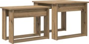 vidaXL Set de măsuțe de cafea 2 pcs Stejar Artizanal Lemn compozit