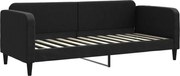 vidaXL Pat de zi, negru, 80x200 cm, material textil
