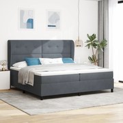 vidaXL Pat cu arcuri cu saltea Gri închis 200 x 200 cm Catifea