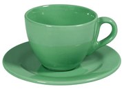 Ceasca cu farfurie pentru cafea Verde Menta, 160 ml
