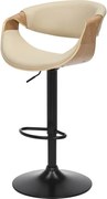 Scaun de bar pivotant ORGANIC stejar/ bej crem