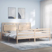 vidaXL Cadru pat cu tăblie 200x200 cm, lemn masiv de pin